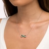 Thumbnail Image 2 of Lab-Created Emerald Infinity Loop Necklace in Sterling Silver