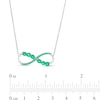 Thumbnail Image 4 of Lab-Created Emerald Infinity Loop Necklace in Sterling Silver
