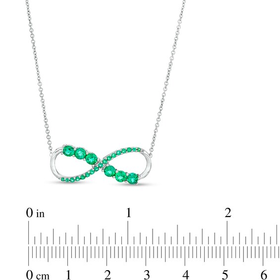 Lab-Created Emerald Infinity Loop Necklace in Sterling Silver
