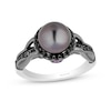 Thumbnail Image 1 of Enchanted Disney Villains Ursula Tahitian Cultured Pearl, Amethyst and 1/3 CT. T.W. Diamond Ring in 14K White Gold