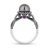 Thumbnail Image 3 of Enchanted Disney Villains Ursula Tahitian Cultured Pearl, Amethyst and 1/3 CT. T.W. Diamond Ring in 14K White Gold