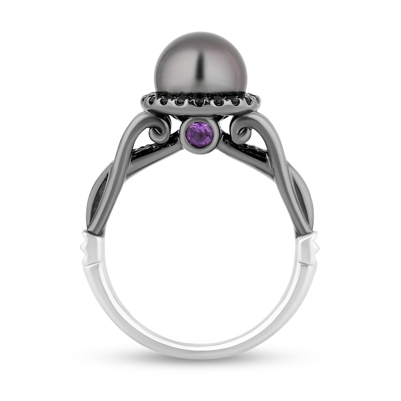 Main Image 3 of Enchanted Disney Villains Ursula Tahitian Cultured Pearl, Amethyst and 1/3 CT. T.W. Diamond Ring in 14K White Gold