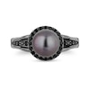 Thumbnail Image 4 of Enchanted Disney Villains Ursula Tahitian Cultured Pearl, Amethyst and 1/3 CT. T.W. Diamond Ring in 14K White Gold