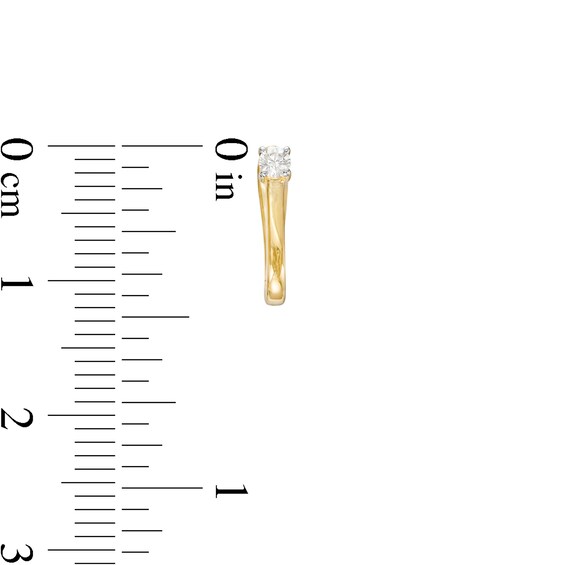 1/10 CT. T.w. Diamond Solitaire U-Hoop Earrings in 10K Gold