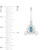 Thumbnail Image 1 of Enchanted Disney Cinderella Blue Topaz and 1/10 CT. T.W. Diamond Carriage Dangle Hoop Earrings in Sterling Silver