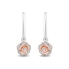 Thumbnail Image 0 of Enchanted Disney Belle 1/10 CT. T.W. Diamond Rose Drop Earrings in Sterling Silver and 10K Rose Gold