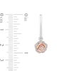 Thumbnail Image 2 of Enchanted Disney Belle 1/10 CT. T.W. Diamond Rose Drop Earrings in Sterling Silver and 10K Rose Gold