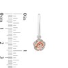 Thumbnail Image 2 of Enchanted Disney Belle 1/10 CT. T.W. Diamond Rose Drop Earrings in Sterling Silver and 10K Rose Gold