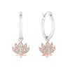 Thumbnail Image 2 of Enchanted Disney Jasmine 1/10 CT. T.W. Diamond Flower Drop Earrings in Sterling Silver and 10K Rose Gold