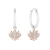 Thumbnail Image 1 of Enchanted Disney Jasmine 1/10 CT. T.W. Diamond Flower Drop Earrings in Sterling Silver and 10K Rose Gold