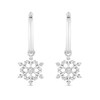 Thumbnail Image 1 of Enchanted Disney Elsa 1/5 CT. T.W. Diamond Snowflake Drop Earrings in Sterling Silver