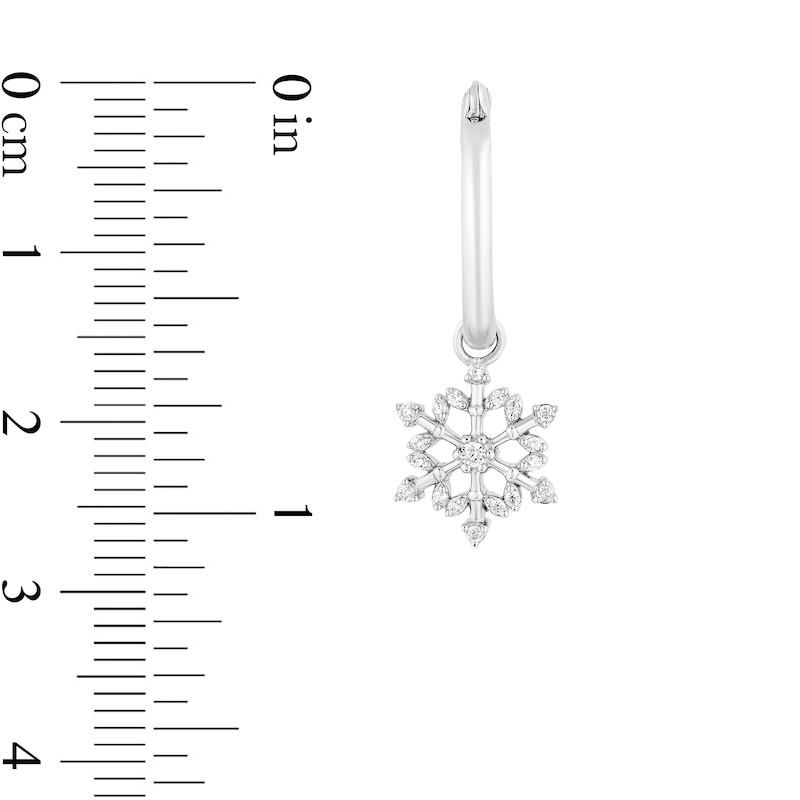 Enchanted Disney Elsa 1/5 CT. T.W. Diamond Snowflake Drop Earrings in Sterling Silver