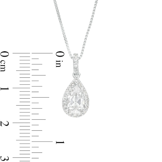 Pear-Shaped White Lab-Created Sapphire Pendant, Earrings and Ring Set in Sterling Silver