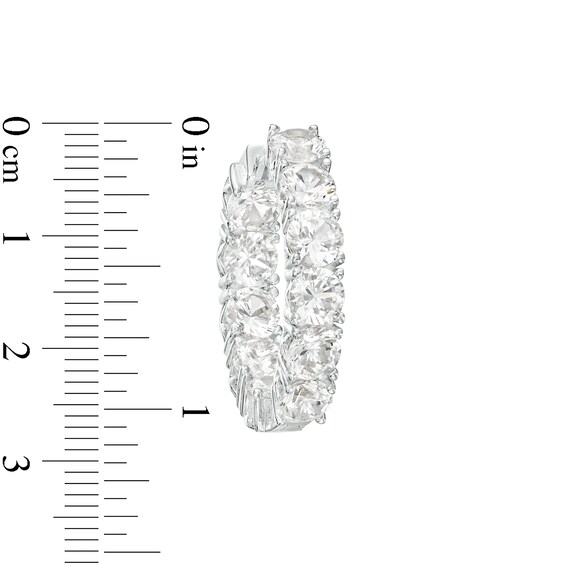 4.5mm White Lab-Created Sapphire Hoop Earrings in Sterling Silver