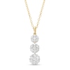 Thumbnail Image 1 of 1 CT. T.W. Multi-Diamond Graduated Flower Trio Pendant in 10K Gold