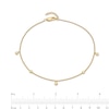 Thumbnail Image 4 of 1/10 CT. T.W. Diamond Five Stone Station Anklet in 10K Gold – 10"
