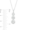 Thumbnail Image 3 of 1 CT. T.W. Multi-Diamond Graduated Flower Trio Pendant in 10K White Gold