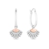 Thumbnail Image 1 of Enchanted Disney Ariel 1/8 CT. T.W. Diamond Seashell Drop Earrings in Sterling Silver and 10K Rose Gold