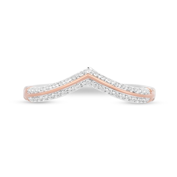 Enchanted Disney Aurora 1/5 CT. T.w. Diamond Contour Wedding Band in 14K Two-Tone Gold