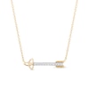 Thumbnail Image 1 of Collector's Edition Enchanted Disney Brave 10th Anniversary 1/10 CT. T.W. Diamond Celtic Arrow Necklace in 10K Gold