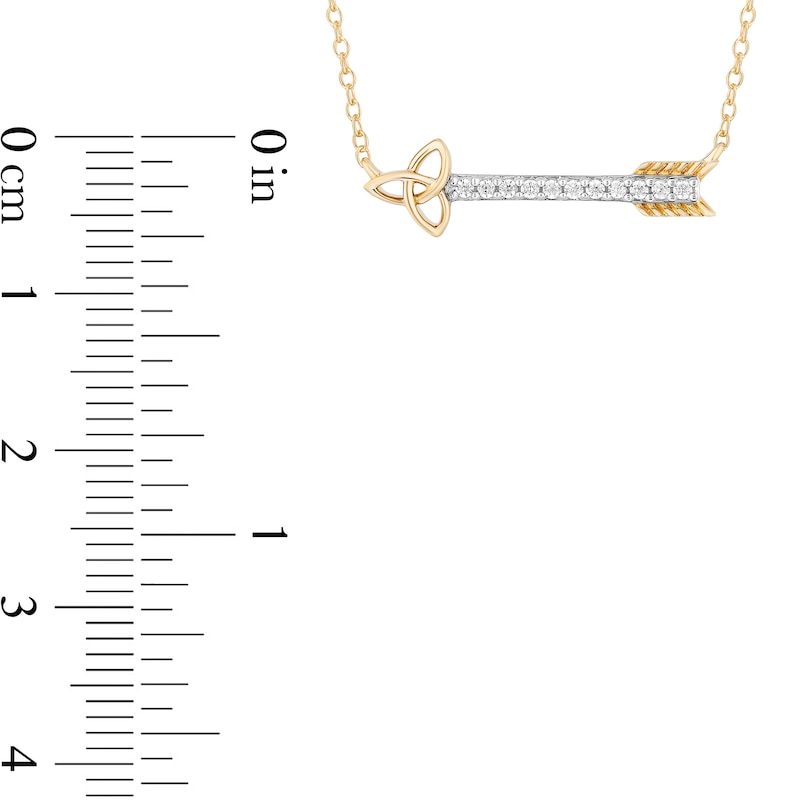 Main Image 3 of Collector's Edition Enchanted Disney Brave 10th Anniversary 1/10 CT. T.W. Diamond Celtic Arrow Necklace in 10K Gold