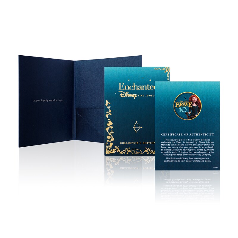 Main Image 4 of Collector's Edition Enchanted Disney Brave 10th Anniversary 1/10 CT. T.W. Diamond Celtic Arrow Necklace in 10K Gold