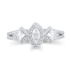 Thumbnail Image 3 of 1 CT. T.W. Marquise and Princess-Cut Diamond Frame Three Stone Split Shank Engagement Ring in 14K White Gold