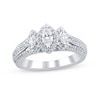 Thumbnail Image 1 of 1 CT. T.W. Marquise Diamond Frame Three Stone Triple Row Split Shank Engagement Ring in 14K White Gold