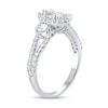 Thumbnail Image 2 of 1-3/8 CT. T.W. Marquise Diamond Frame Three Stone Loop Shank Engagement Ring in 14K White Gold