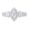 Thumbnail Image 3 of 1-3/8 CT. T.W. Marquise Diamond Frame Three Stone Loop Shank Engagement Ring in 14K White Gold