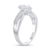Thumbnail Image 2 of 3/4 CT. T.W. Marquise Diamond Frame Triple Row Bypass Split Shank Engagement Ring in 14K White Gold