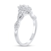 Thumbnail Image 2 of 3/4 CT. T.W. Marquise Diamond Frame Tri-Sides Twist Shank Engagement Ring in 14K White Gold
