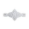 Thumbnail Image 3 of 3/4 CT. T.W. Marquise Diamond Frame Tri-Sides Twist Shank Engagement Ring in 14K White Gold