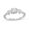 Thumbnail Image 1 of 3/4 CT. T.W. Diamond Leaf-Sides Engagement Ring in 14K White Gold