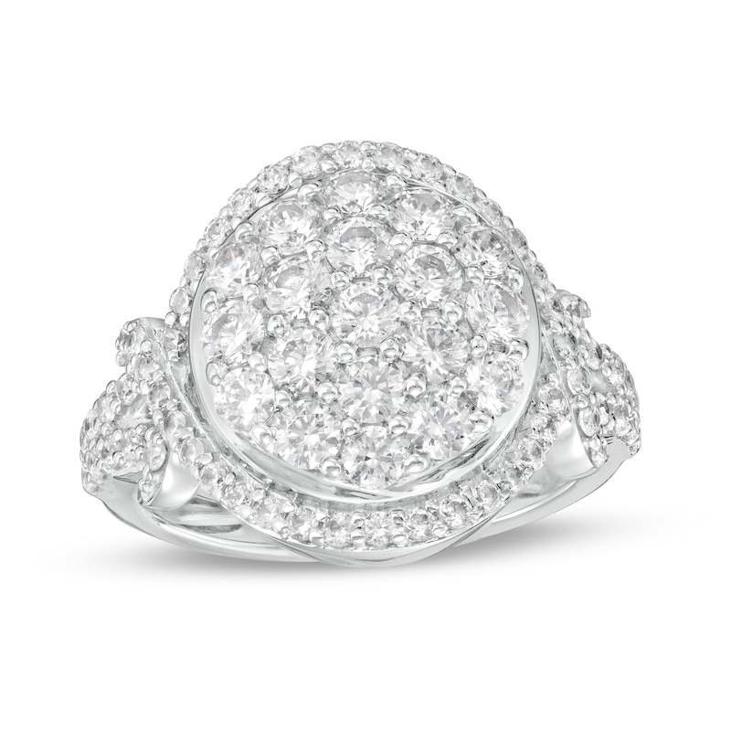 Main Image 1 of 2 CT. T.W. Multi-Diamond Frame Split Shank Ring in 10K White Gold