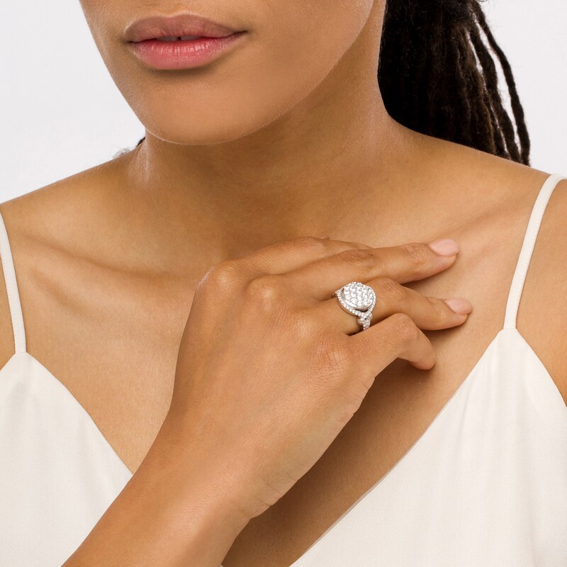 Main Image 2 of 2 CT. T.W. Multi-Diamond Frame Split Shank Ring in 10K White Gold