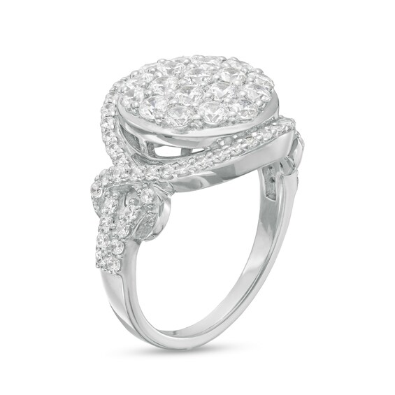 2 CT. T.w. Multi-Diamond Frame Split Shank Ring in 10K White Gold