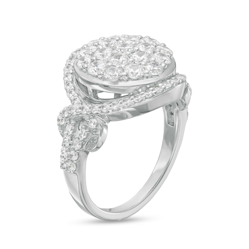 Main Image 3 of 2 CT. T.W. Multi-Diamond Frame Split Shank Ring in 10K White Gold