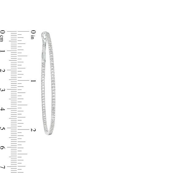 1-3/4 CT. T.w. Diamond Inside-Out Hoop Earrings in 10K White Gold
