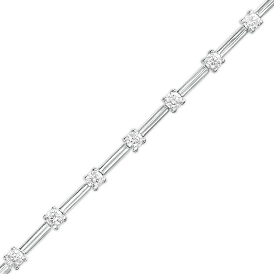 1 CT. T.w. Diamond Alternating Line Bracelet in 10K White Gold