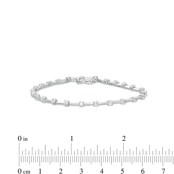 1 CT. T.w. Diamond Alternating Line Bracelet in 10K White Gold