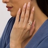 Thumbnail Image 2 of 5.0mm Freshwater Cultured Pearl Six Stone Double Row Open Ring in 10K Gold