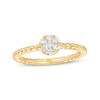 Thumbnail Image 1 of 1/4 CT. T.W. Multi-Diamond Beaded Shank Ring in 10K Gold