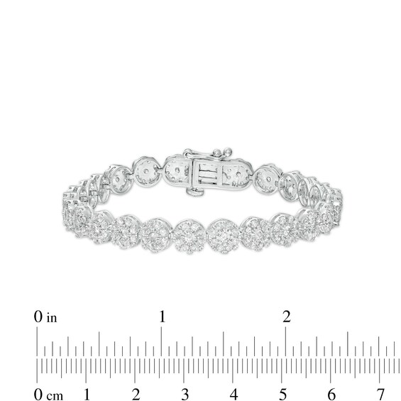 5 CT. T.w. Multi-Diamond Line Bracelet in 10K White Gold