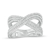 Thumbnail Image 1 of 5/8 CT. T.W. Diamond Crossover Split Shank Ring in 10K White Gold