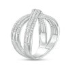 Thumbnail Image 3 of 5/8 CT. T.W. Diamond Crossover Split Shank Ring in 10K White Gold