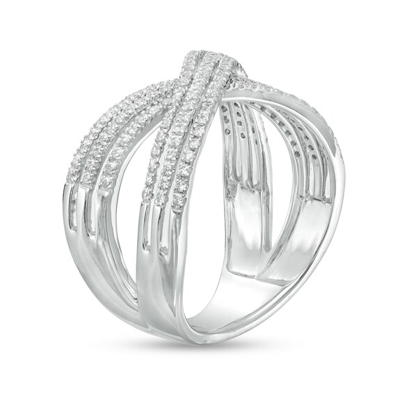 5/8 CT. T.w. Diamond Crossover Split Shank Ring in 10K White Gold