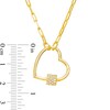 Thumbnail Image 3 of 1/3 CT. T.W. Multi-Diamond Heart Outline Necklace in 10K Gold
