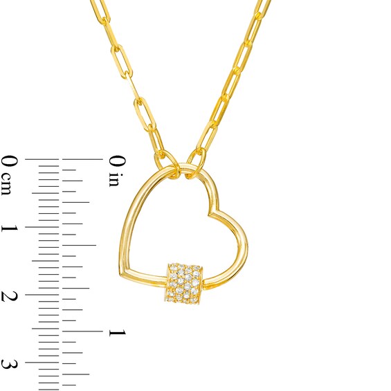 1/3 CT. T.w. Multi-Diamond Heart Outline Necklace in 10K Gold