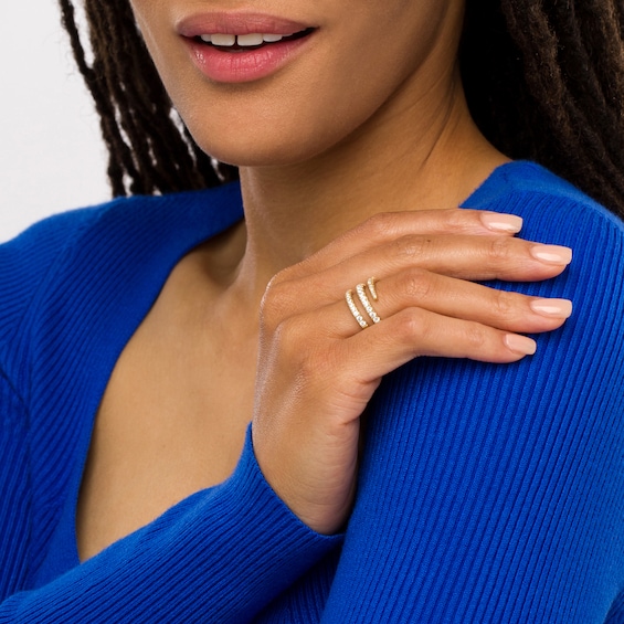 1 CT. T.w. Diamond Bypass Wrap Ring in 10K Gold